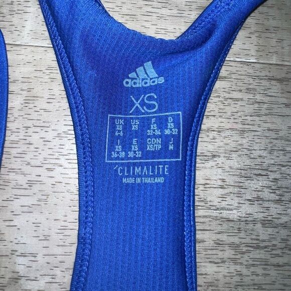 Adidas Performance Climalite Sports Bra, Royal Blue Open Back Cut Out Women’s XS - Picture 3 of 6